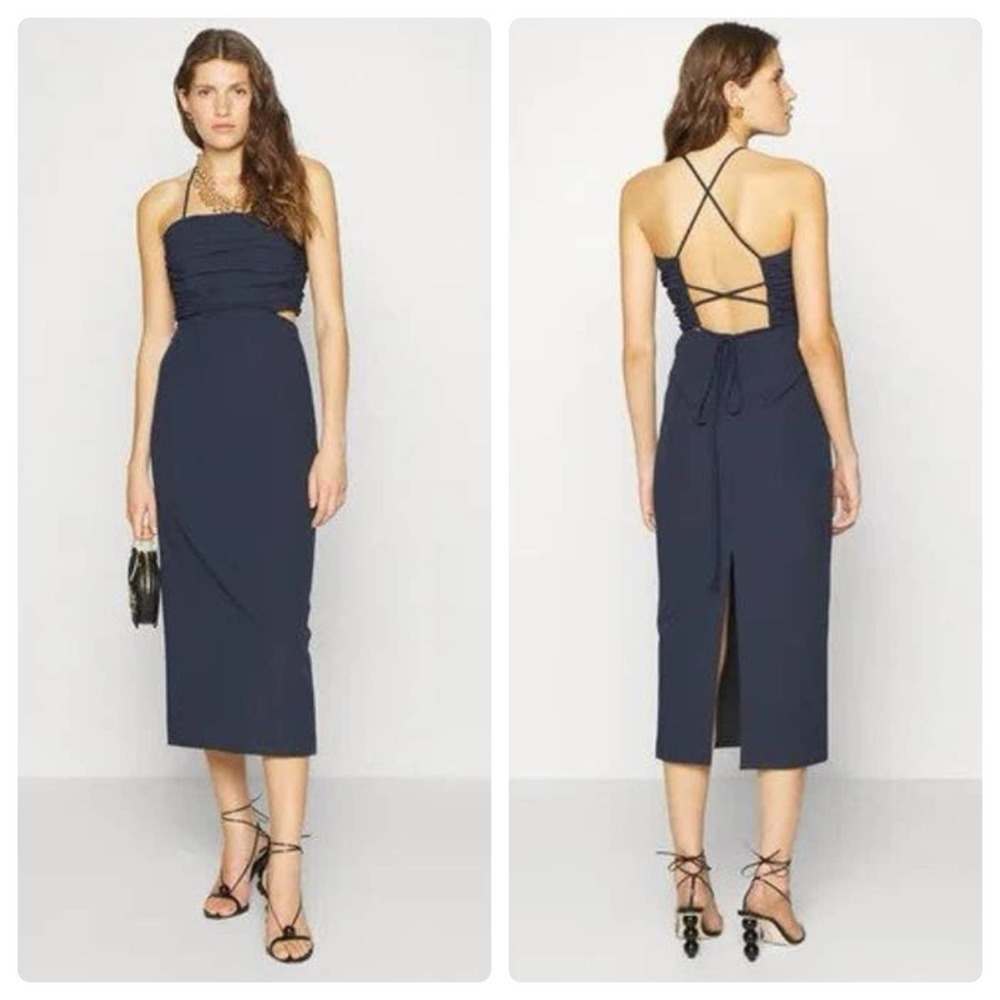 Cinq & Sept Judy Cocktail Party Dress Sleeveless Navy Blue SZ 6 NWT
